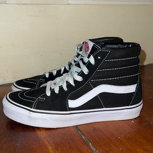 Vans off the wall black hi top w 8 m 6.5